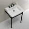 Fauceture KVPB25227W80 Dreyfuss 25" Console Sink W/SS Leg (8", 3 Hole), Wht/Blk KVPB25227W80 - alternate 3
